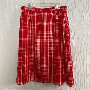 Vintage Red Plaid Pendleton Skirt
